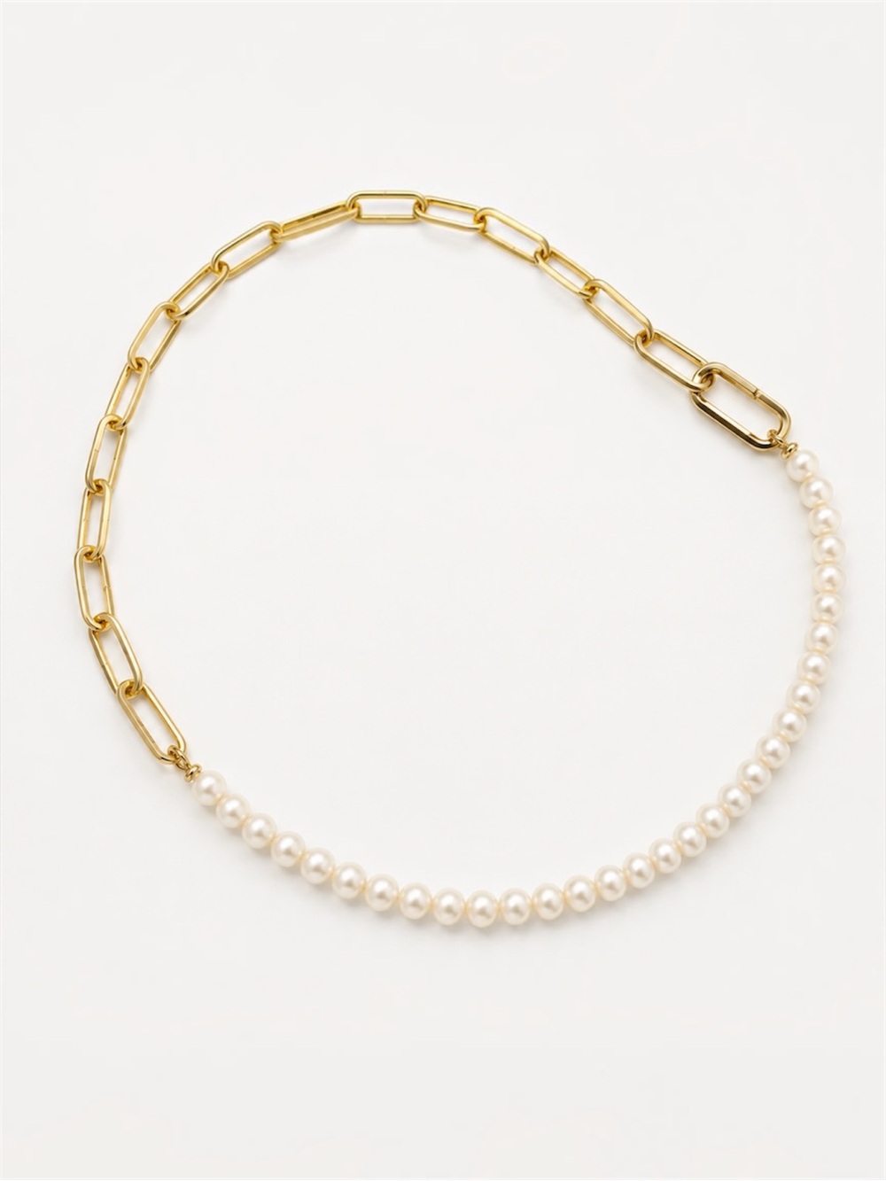 Kendra Scott Ashton Gold Link and White Pearl Half Necklace
